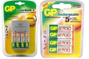 GP NiMH 2700 mAh AA [8 stuks] + Lader